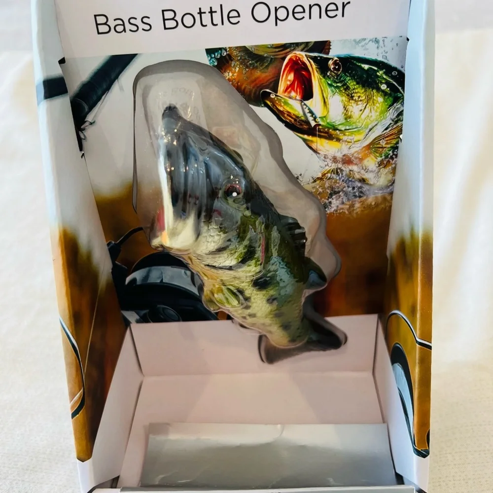 New Bass Bottle Opener - Green Fish Design